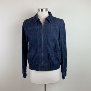 New York & Company Dark Blue Denim Full Zip Jean Jacket New Women Medium